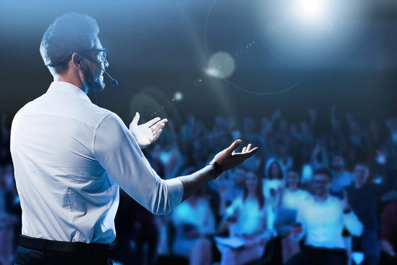 Speaker on stage